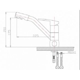 Смеситель для кухни ZORG Sanitary ZR 400 KF-12 ПЕСОЧНЫЙ